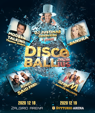 Gruodį Kaune ir Klaipėdoje - grandiozinis DISCO BALL‘ius su Thomas Anders, „Boney M“, Sandra, „Right Said Fred“ ir Justinu Jankevičiumi